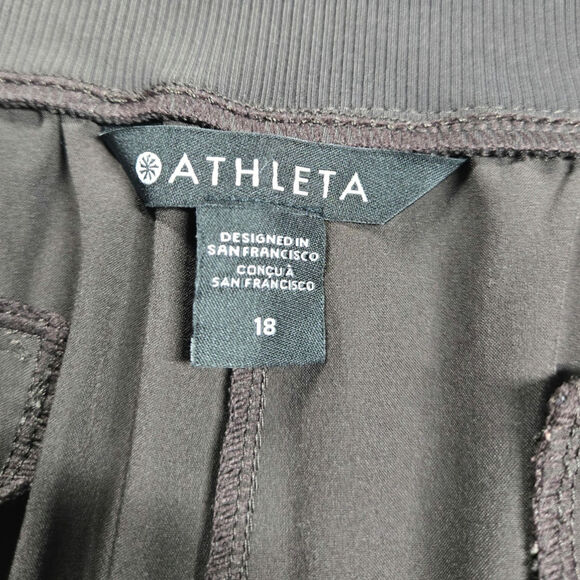 Athleta Nolita Slim Crop Pant 980400 Size 18 (34x24) High Rise Brown Pull-on - Picture 7 of 7
